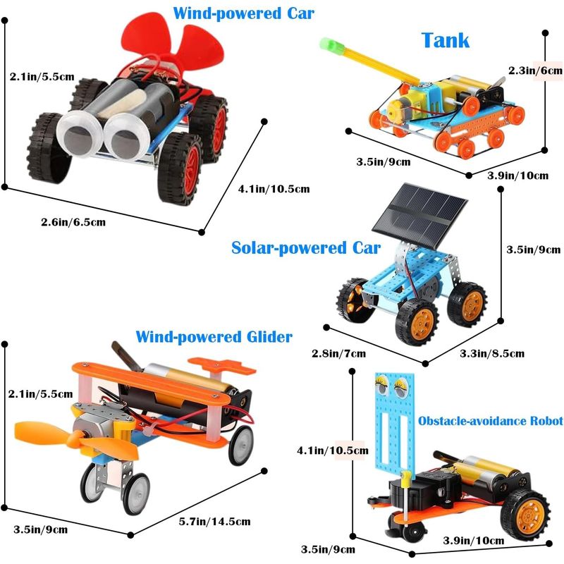Jucarii, Copii si Bebe - Jucarii si jocuri - Seturi de constructie si cuburi - Seturi de constructie - Set Construcție STEM 5 Roboți – Kit Educațional științific DIY pentru Copii - Infinity.ro