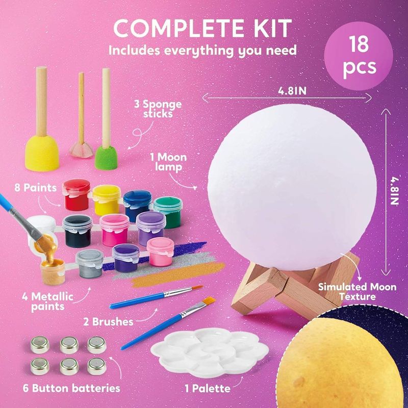 Jucarii, Copii si Bebe - Jucarii si jocuri - Jucarii & jocuri educative - Seturi pictura si desen - Kit Creativ 3D Luna de Pictat - Infinity.ro