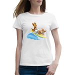 Fashion, accesorii si bijuterii - Femei - Imbracaminte femei - Tricouri si topuri femei - Tricou femei Paw Patrol Catelusi Mare Valuri Dalmatian, alb, marime 2XL - Infinity.ro