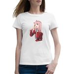 Fashion, accesorii si bijuterii - Femei - Imbracaminte femei - Tricouri si topuri femei - Tricou femei Zero Two Pilot Darling in the FranXX Anime, alb, marime 2XL - Infinity.ro