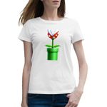 Fashion, accesorii si bijuterii - Femei - Imbracaminte femei - Tricouri si topuri femei - Tricou femei Planta Carnivora Super Mario Bros Video Game, alb, marime 2XL - Infinity.ro