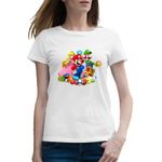 Fashion, accesorii si bijuterii - Femei - Imbracaminte femei - Tricouri si topuri femei - Tricou femei Super Mario Bros Toata Echipa 3D World, alb, marime 2XL - Infinity.ro