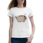 Fashion, accesorii si bijuterii - Femei - Imbracaminte femei - Tricouri si topuri femei - Tricou femei Pusheen Cat Detectiv Plush Ziua Indragostitilor, alb, marime 2XL - Infinity.ro