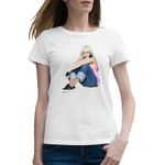 Fashion, accesorii si bijuterii - Femei - Imbracaminte femei - Tricouri si topuri femei - Tricou femei Whistle Lisa Blackpink Kpop K Pop, alb, marime 2XL - Infinity.ro