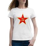 Fashion, accesorii si bijuterii - Femei - Imbracaminte femei - Tricouri si topuri femei - Tricou femei Red Alert 2 Logo Soviet Army Comunist Party, alb, marime 2XL - Infinity.ro
