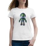Fashion, accesorii si bijuterii - Femei - Imbracaminte femei - Tricouri si topuri femei - Tricou femei Quake Doomguy Figurine Robot Champions TikTok Alarm, alb, marime 2XL - Infinity.ro