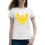 Fashion, accesorii si bijuterii - Femei - Imbracaminte femei - Tricouri si topuri femei - Tricou femei Quake Mask Gold Doom Skull, alb, marime 2XL - Infinity.ro