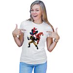 Fashion, accesorii si bijuterii - Femei - Imbracaminte femei - Tricouri si topuri femei - Tricou Femei Wolverine Spiderman Flash Fight Villians Super Powers, alb,  marime S - Infinity.ro