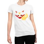 Fashion, accesorii si bijuterii - Femei - Imbracaminte femei - Tricouri si topuri femei - Tricou Femei Twin Star Minecraft Kinako Pet Lego, alb,  marime 2XL - Infinity.ro