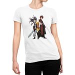 Fashion, accesorii si bijuterii - Femei - Imbracaminte femei - Tricouri si topuri femei - Tricou Femei Twin Star Exorcists Brothers Benio Shibui, alb,  marime 2XL - Infinity.ro