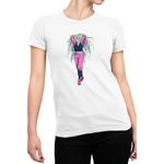 Fashion, accesorii si bijuterii - Femei - Imbracaminte femei - Tricouri si topuri femei - Tricou Femei Toriko Sunny Colorful Strong JoJo Fitness, alb,  marime 2XL - Infinity.ro