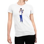 Fashion, accesorii si bijuterii - Femei - Imbracaminte femei - Tricouri si topuri femei - Tricou Femei Prince of Tennis Inui Sadaharu Glasses Smart Pro Play, alb,  marime 2XL - Infinity.ro