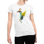Fashion, accesorii si bijuterii - Femei - Imbracaminte femei - Tricouri si topuri femei - Tricou Femei Seven Deadly Sins King Polearm Strongest Anime Meme, alb,  marime 2XL - Infinity.ro