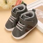 Fashion, accesorii si bijuterii - Copii - Incaltaminte copii - Ghete si cizme copii - Ghetute sport SuperBaby, Model AL 19266 cu dungi, Pentru bebelusi, Piele ecologica, Baieti, Gri, 18 - Infinity.ro