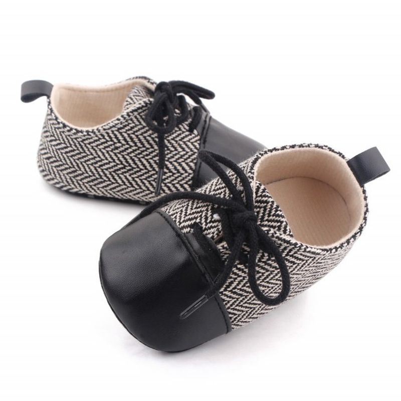 Fashion, accesorii si bijuterii - Copii - Incaltaminte copii - Pantofi copii - Pantofi eleganti SuperBaby, Model AL 20224 ZigZag, Textil, Pentru bebelusi, Baieti, 9-12 luni, Negru cu alb, 20 - Infinity.ro