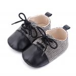 Fashion, accesorii si bijuterii - Copii - Incaltaminte copii - Pantofi copii - Pantofi eleganti SuperBaby, Model AL 20224 ZigZag, Textil, Pentru bebelusi, Baieti, 9-12 luni, Negru cu alb, 20 - Infinity.ro