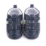 Fashion, accesorii si bijuterii - Copii - Incaltaminte copii - Sneakers si tenisi copii - Pantofi sport SuperBaby, Model AL 16340 cu dungi multicolore, pentru bebelusi, Piele ecologica, 3-6 luni, Bleumarin, 18 - Infinity.ro