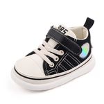 Fashion, accesorii si bijuterii - Copii - Incaltaminte copii - Sneakers si tenisi copii - Tenisi Superbaby, Peste Glezna, Casual, Textil, Baieti, Fete, Siret, Alb, Negru, 19 - Infinity.ro