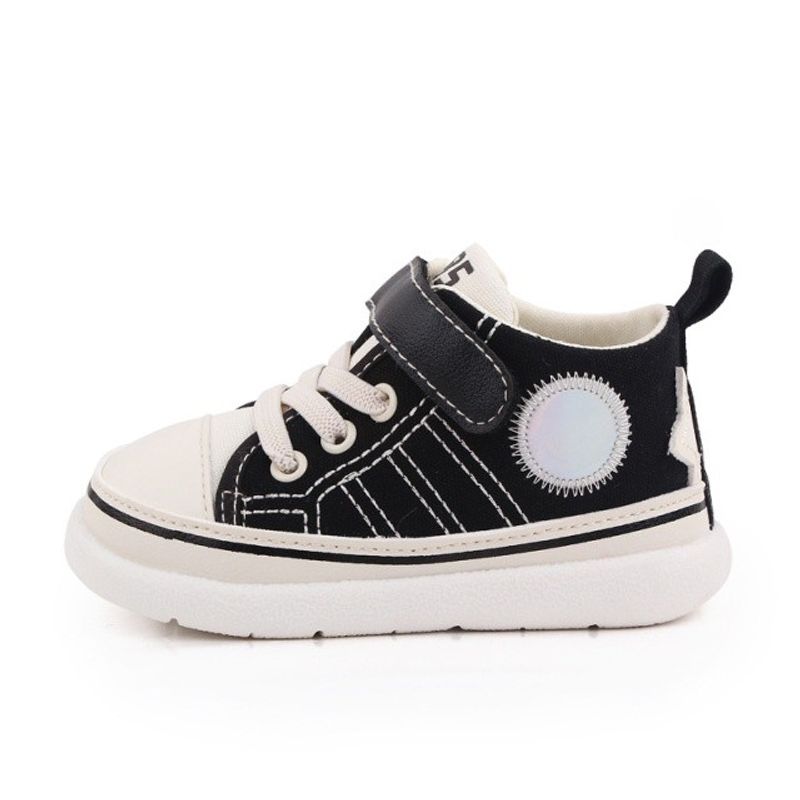 Fashion, accesorii si bijuterii - Copii - Incaltaminte copii - Sneakers si tenisi copii - Tenisi Superbaby, Peste Glezna, Casual, Textil, Baieti, Fete, Siret, Alb, Negru, 19 - Infinity.ro