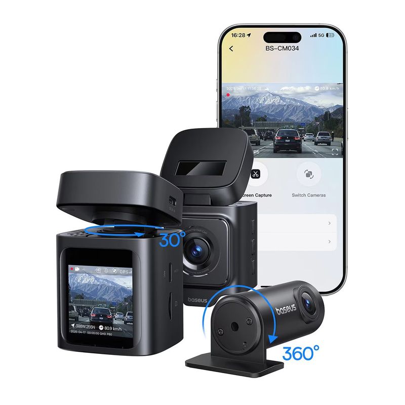 Auto si Moto - Electronice auto - Camere auto si DVR - Camera auto DVR Baseus PrimeTrip VD1 2K+1080p, neagra - Infinity.ro