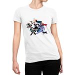 Fashion, accesorii si bijuterii - Femei - Imbracaminte femei - Tricouri si topuri femei - Tricou Femei World Trigger Minna-san Protect Earth Super Powers, alb,  marime 2XL - Infinity.ro