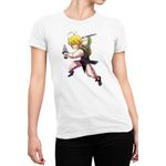 Fashion, accesorii si bijuterii - Femei - Imbracaminte femei - Tricouri si topuri femei - Tricou Femei Seven Deadly Sins Melodias Weapon Criminal Weeb, alb,  marime 2XL - Infinity.ro