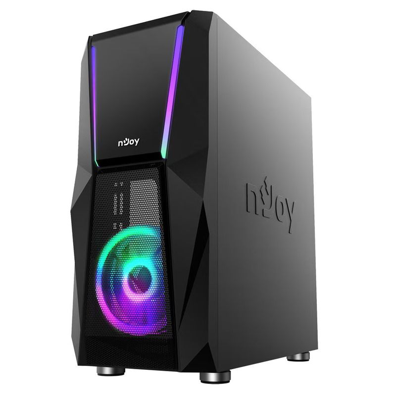 PC, gaming si accesorii - Componente PC - Componente - Carcase PC si server - Carcasa nJoy Fort, Middle Tower, ATX, fara sursa, Black - Infinity.ro