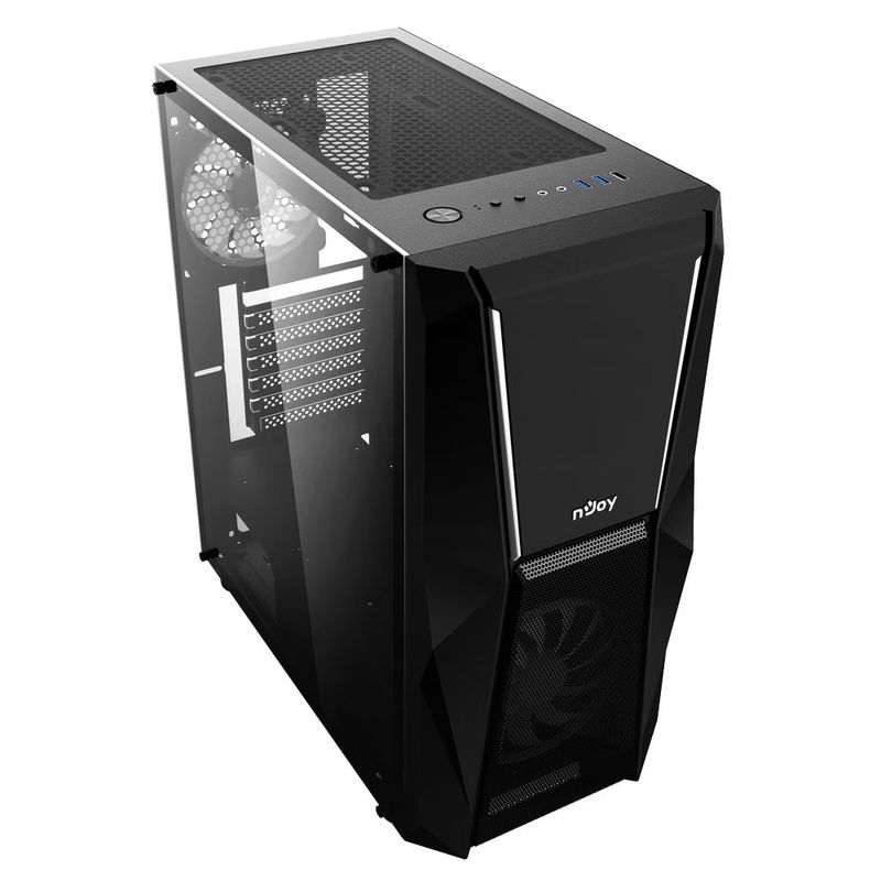 PC, gaming si accesorii - Componente PC - Componente - Carcase PC si server - Carcasa nJoy Fort, Middle Tower, ATX, fara sursa, Black - Infinity.ro