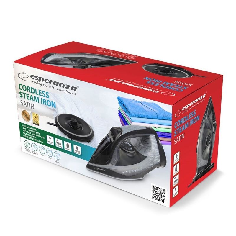 Electronice si Electrocasnice - Ingrijirea tesaturilor - Fiare de calcat - Fier de calcat cu abur Esperanza, 2600 W, talpa ceramica, gri/negru, rezervor 0.3 l - Infinity.ro