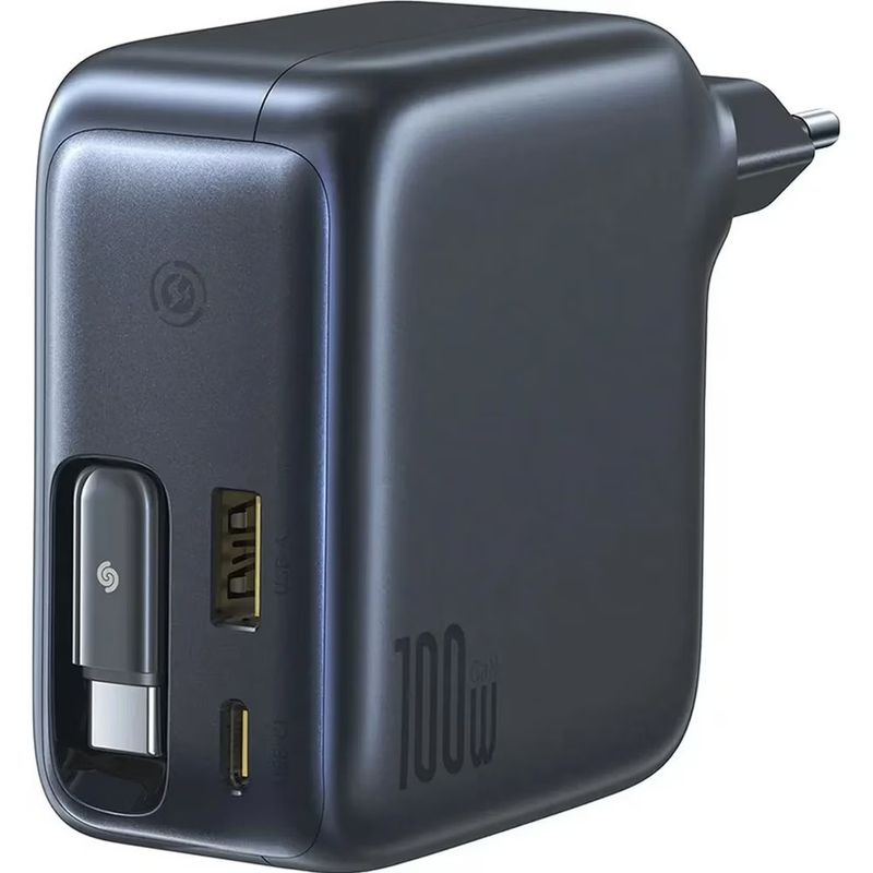 Laptop, Telefoane si Tablete - Telefoane mobile si accesorii - Accesorii Telefoane - Incarcatoare telefoane - Incarcator retea Baseus EnerCore CJ11, 100W, 2x USB-C, 1x USB-A, cablu 0.8m, negru - Infinity.ro
