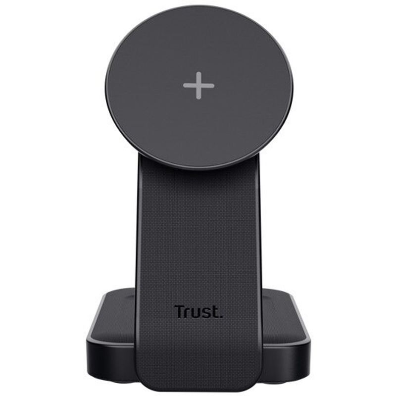 Laptop, Telefoane si Tablete - Telefoane mobile si accesorii - Accesorii Telefoane - Incarcatoare telefoane - Incarcator wireless magnetic Trust VIRO 3-in-1, 15W, smartphone, earphones, smartwatch, Negru - Infinity.ro