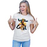 Fashion, accesorii si bijuterii - Femei - Imbracaminte femei - Tricouri si topuri femei - Tricou Femei Shrek Puss in the Boots Wolverine Animals Speak Universal, alb,  marime 2XL - Infinity.ro