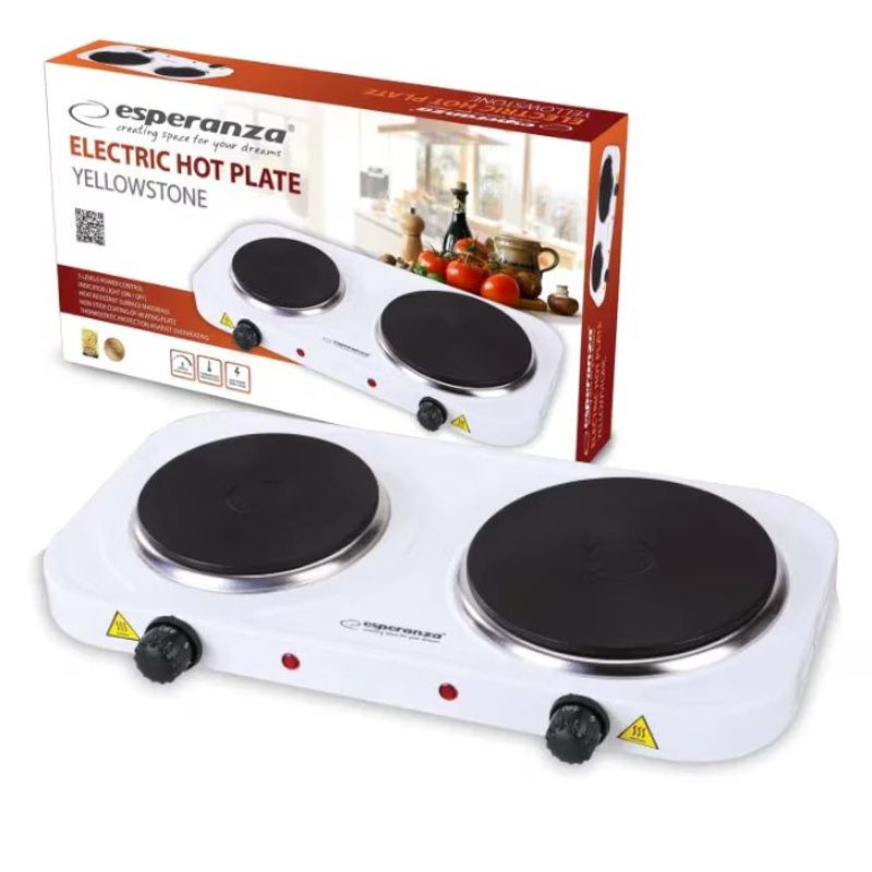 Electronice si Electrocasnice - Aragazuri, cuptoare si hote - Plite incorporabile - Plite electrice - Plita - Esperanza Yellowstone White EKH007W - Infinity.ro