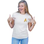 Fashion, accesorii si bijuterii - Femei - Imbracaminte femei - Tricouri si topuri femei - Tricou Femei Star Trek Badge Solar Eclipse Crew Universe, alb,  marime 2XL - Infinity.ro