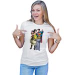 Fashion, accesorii si bijuterii - Femei - Imbracaminte femei - Tricouri si topuri femei - Tricou Femei Shrek Princess Fiona Ogre Medieval Superman Wonderwoman, alb,  marime 2XL - Infinity.ro