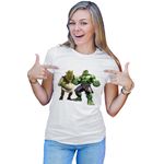 Fashion, accesorii si bijuterii - Femei - Imbracaminte femei - Tricouri si topuri femei - Tricou Femei Shrek Hulk Ugly Medieval Big Ears Wonder Curious Marvel, alb,  marime 2XL - Infinity.ro