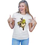 Fashion, accesorii si bijuterii - Femei - Imbracaminte femei - Tricouri si topuri femei - Tricou Femei Shrek Donkey Love Animals Medieval Setup Adventure, alb,  marime 2XL - Infinity.ro