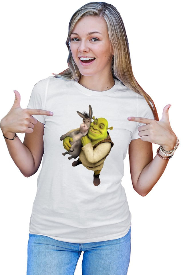 Tricou Femei Shrek Donkey Love Animals Medieval Setup Adventure, alb,  marime 2XL