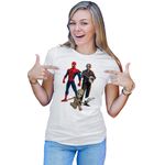 Fashion, accesorii si bijuterii - Femei - Imbracaminte femei - Tricouri si topuri femei - Tricou Femei Spiderman Music Star Trek Baby Groot, alb,  marime 2XL - Infinity.ro