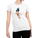 Fashion, accesorii si bijuterii - Femei - Imbracaminte femei - Tricouri si topuri femei - Tricou Femei Wonder Woman Fly Cape Adventure Powers, alb,  marime 2XL - Infinity.ro