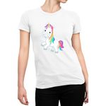 Fashion, accesorii si bijuterii - Femei - Imbracaminte femei - Tricouri si topuri femei - Tricou Femei Unicorn Squad Colorful Cute Toy Fluffy, alb,  marime 2XL - Infinity.ro