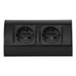 Casa si Gradina - Electrice - Prize - Priza blat ORNO OR-AE-1303(GS)/B, 2 prize Schuko 2P+E, 16A, 3680W, Montaj Aparent, Neagra - Infinity.ro
