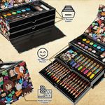 Jucarii, Copii si Bebe - Jucarii si jocuri - Jucarii & jocuri educative - Seturi pictura si desen - Set creativ de pictat cu Harry Potter, 42 piese, creioane cerate, carioci, acuarele si accesorii, in trusa, Maro - Infinity.ro