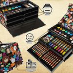 Jucarii, Copii si Bebe - Jucarii si jocuri - Jucarii & jocuri educative - Seturi pictura si desen - Set creativ de pictat cu Harry Potter, 42 piese, creioane cerate, carioci, acuarele si accesorii, in trusa, Maro - Infinity.ro