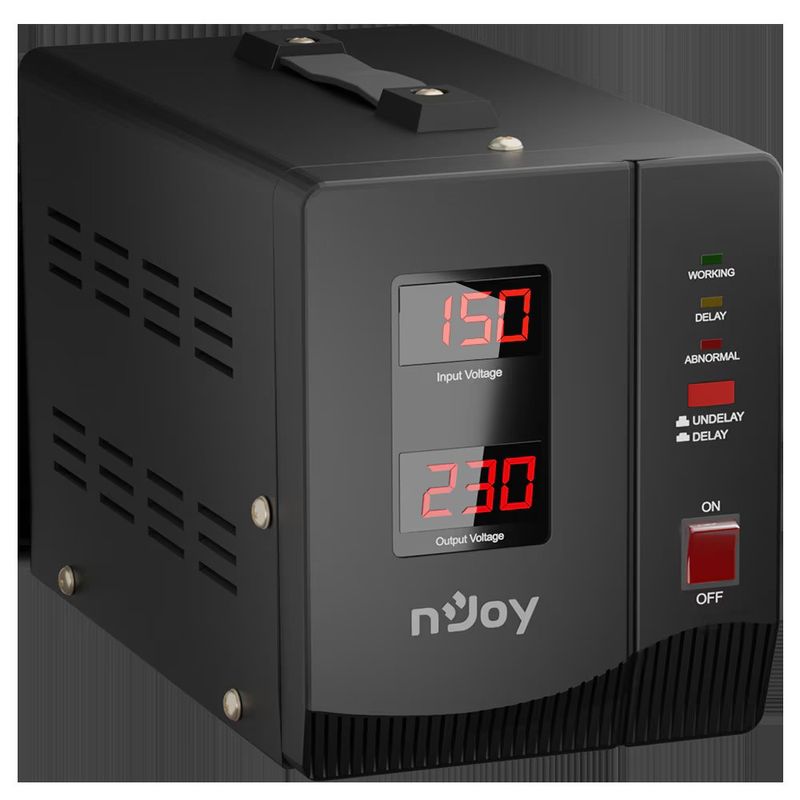 PC, gaming si accesorii - UPS-uri - Stabilizatoare de tensiune - Stabilizator de tensiune nJoy Alvis 2000, 2000VA/1200W, LCD Display - Infinity.ro