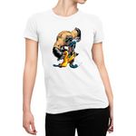 Fashion, accesorii si bijuterii - Femei - Imbracaminte femei - Tricouri si topuri femei - Tricou Femei X-men DC Comic Books Fight Gorilla Claws Muscles, alb,  marime 2XL - Infinity.ro