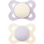 Jucarii, Copii si Bebe - Hrana si alaptare - Biberoane, suzete si accesorii hranire - Suzete si accesorii - Set 2 Suzete Ortodontice Mam Baby, Pacifier Original Mix&Match, 2-6 lun, Mam SkinSoft, fara BPA si BPS, Bej/Lila - Infinity.ro