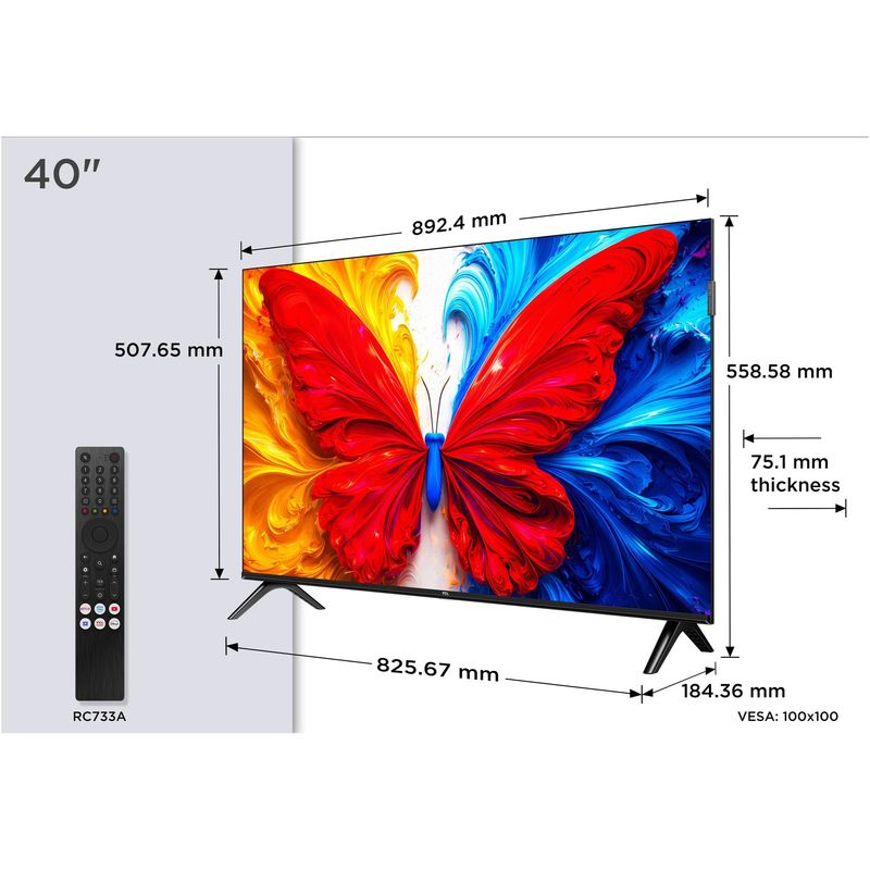 TV, Audio-Video si Foto - Televizoare - Televizor TCL QLED 40S5L, 100 cm, Smart Android TV, Full HD, Clasa F (Model 2026) - Infinity.ro