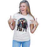 Fashion, accesorii si bijuterii - Femei - Imbracaminte femei - Tricouri si topuri femei - Tricou Femei Thanos Earth Joker Female Destroy, alb,  marime 2XL - Infinity.ro