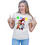 Fashion, accesorii si bijuterii - Femei - Imbracaminte femei - Tricouri si topuri femei - Tricou Femei Spiderman Mickey Mouse Daisy Pacman Emotes, alb,  marime 2XL - Infinity.ro